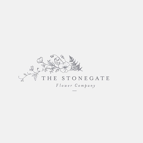 logo design of the stone gate flower company designed by annie brougham