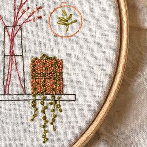 detail of an embroidery project