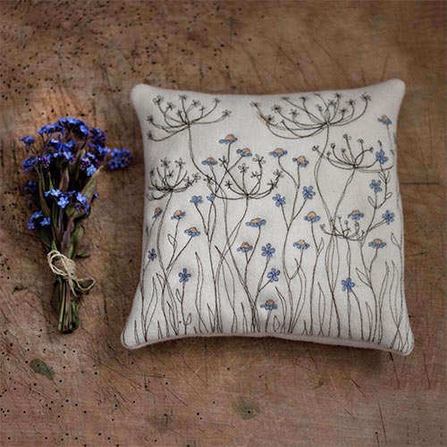 hand embroidered cushion