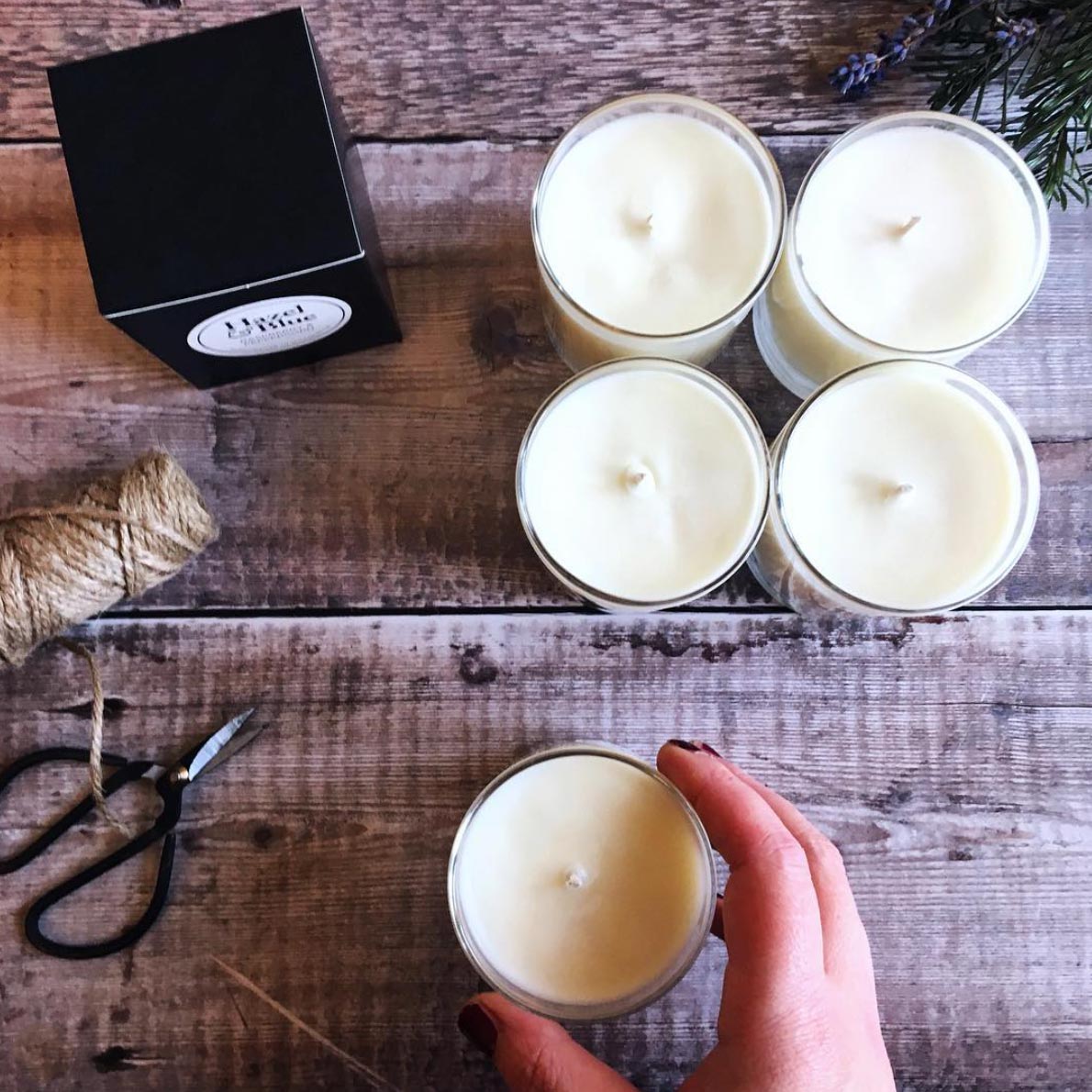 candles from hazel & blue seen from above