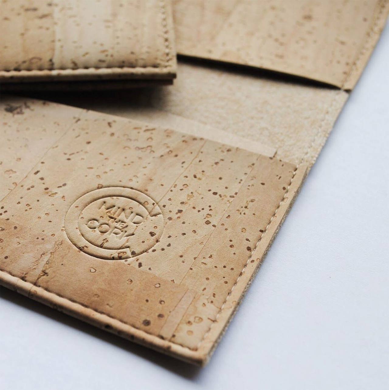 detail of a cork wallet