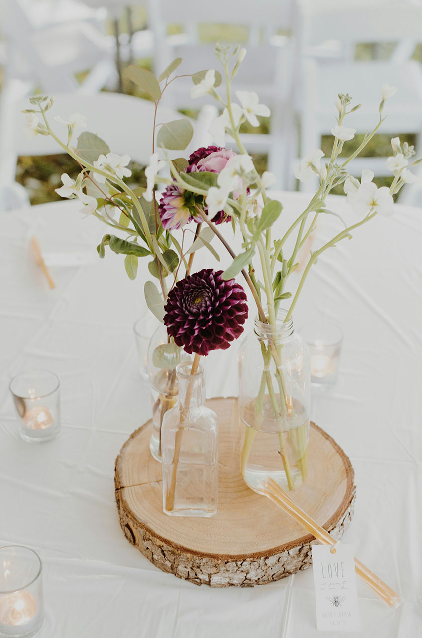 table flowers at a wedding - slow & simple wedding