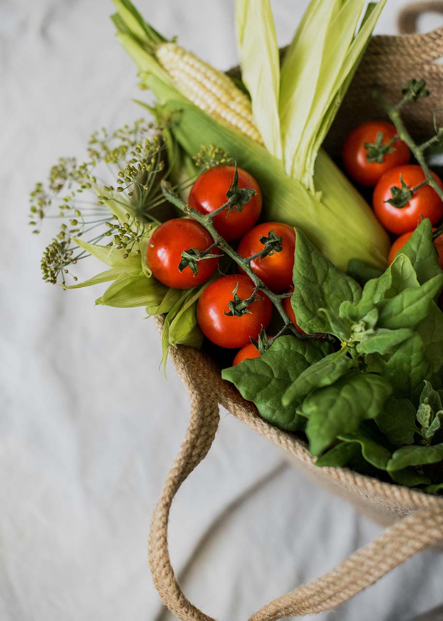 Sustainable health routine - a bag full of fresh produce